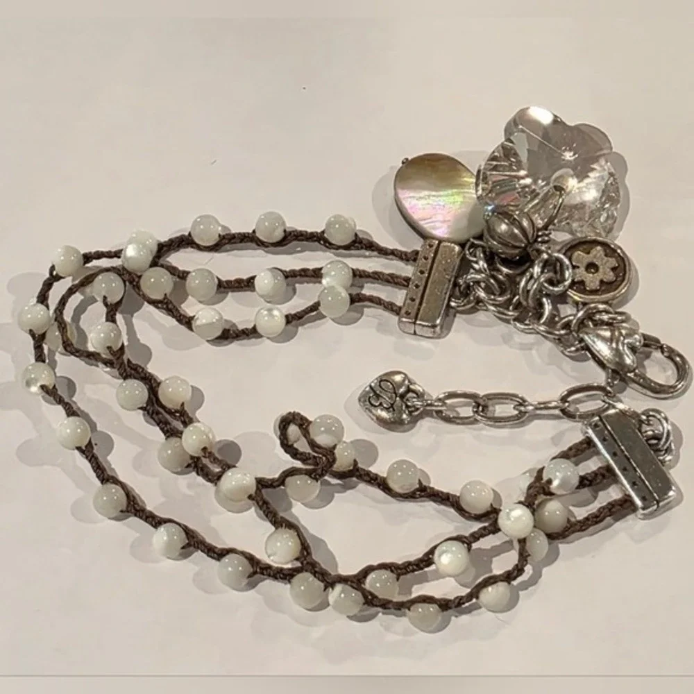 Brighton Karma? Crystal Butterfly Silver‎ and White Charm Bracelet
